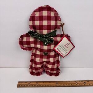Vtg 1996 Better Homes Gardens Gingerbread Man Plush Trivet Recipe Buffalo Plaid